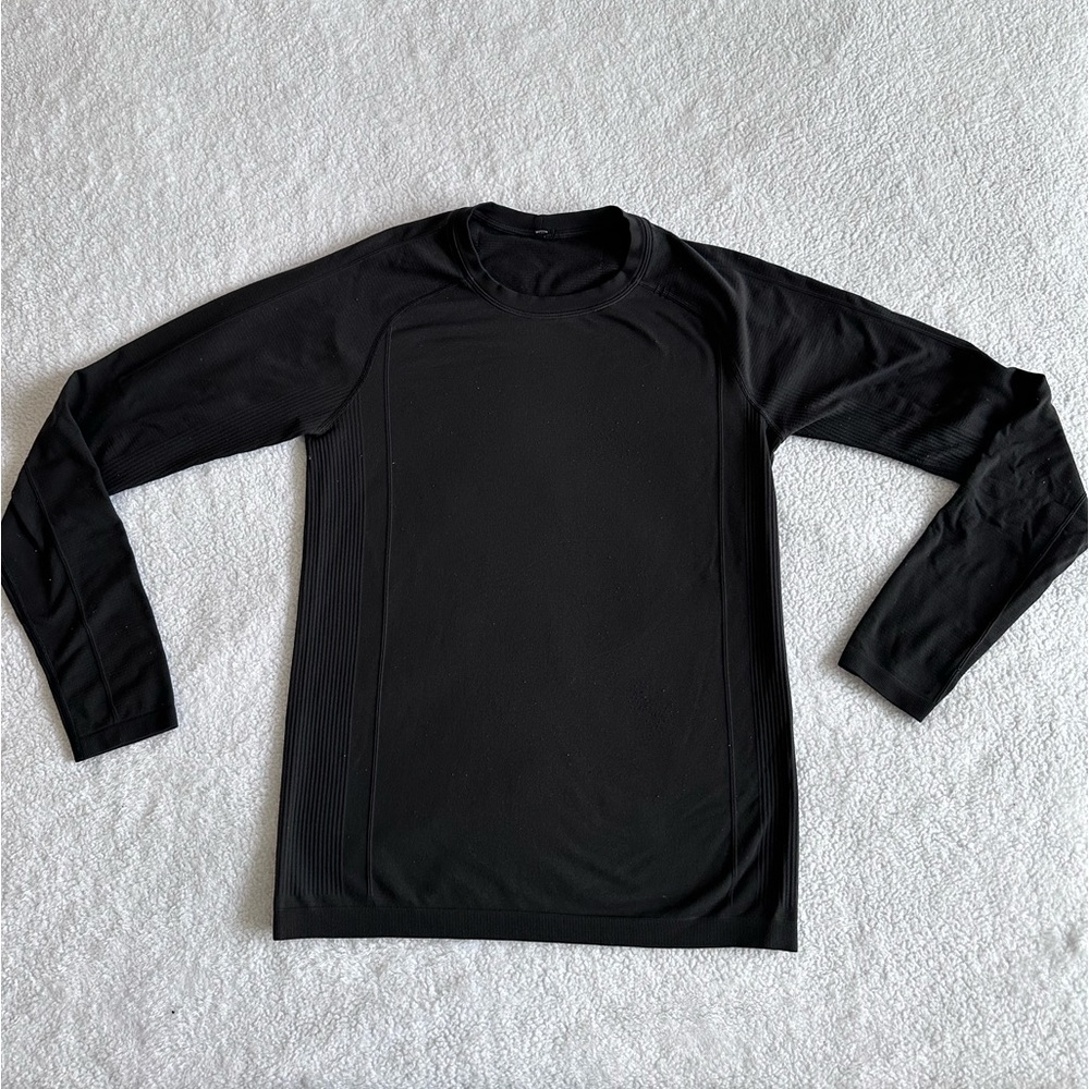 lululemon Black METAL VENT TECH LONG SLEEVE HENLEY Size L